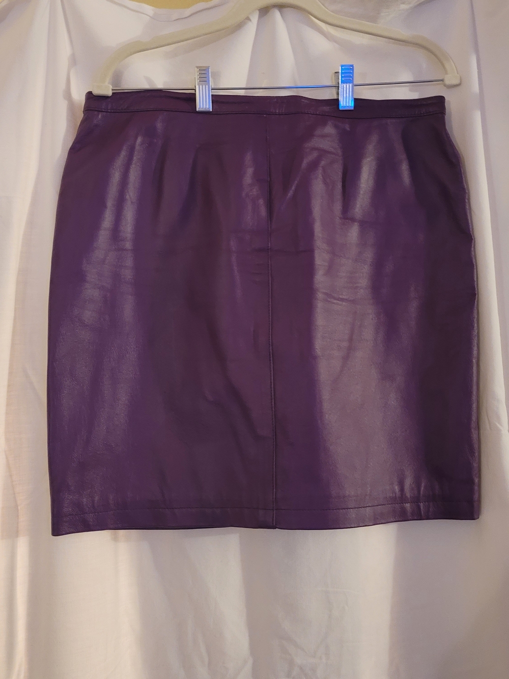 Newport News Purple Leather Jacket and Skirt Set - Picture 6 of 10